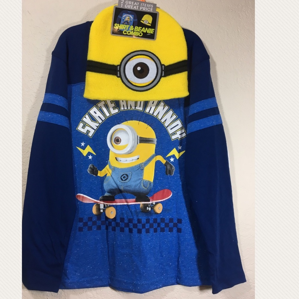 Minions Long Sleeve T-Shirt and Beanie Combo